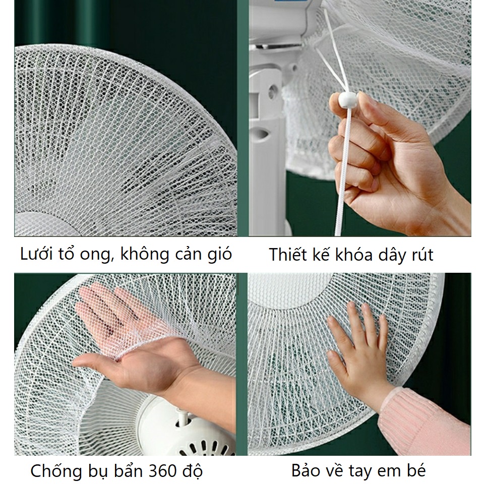 Lưới bọc quạt an toàn cho bé, đồ bọc quạt chống bụi DEXI