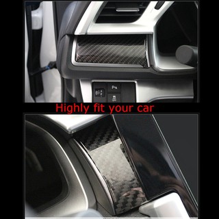 ZJ◎Carbon Fiber Interior Dashboard Cover Trim Sticker Fit for Honda Civic 2016 2017