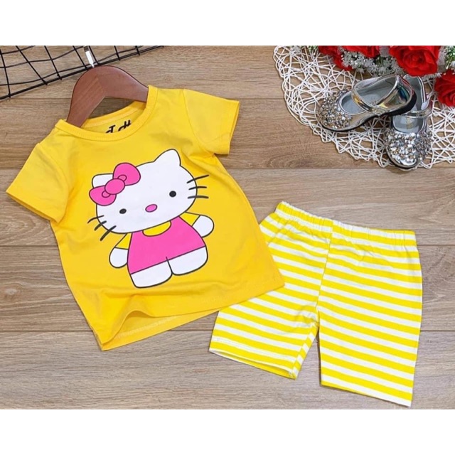 Bộ cotton kitty xinh cho bé