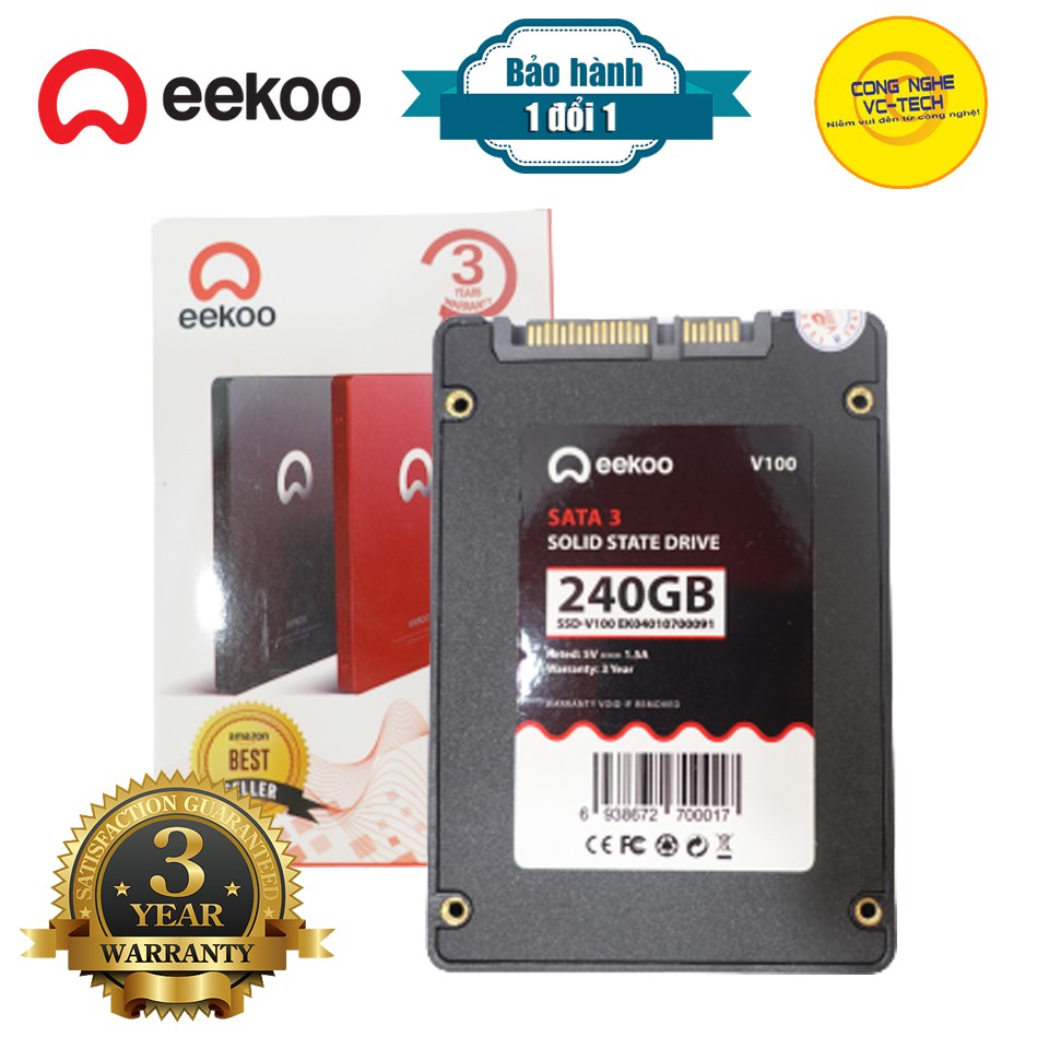 Ổ cứng SSD Eekoo 120GB/128GB/240GB dùng cho laptop máy tính bảo hành 3 năm