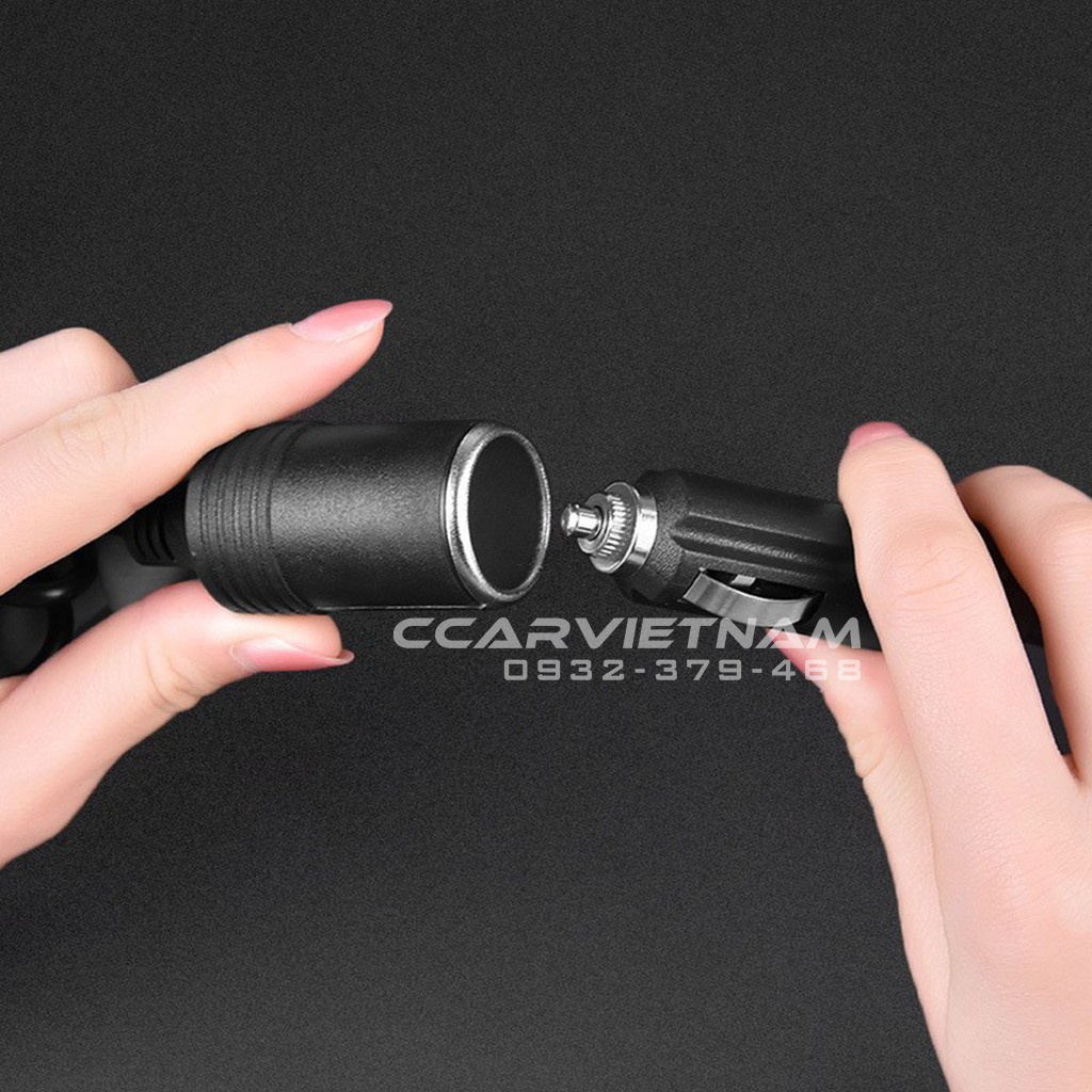 Bộ Chuyển Đổi Nguồn Điện 220V sang 12V - Dây Chuyển Đổi Dùng Cho Máy Hút Bụi, Đệm Hơi, Bơm Hơi Ô Tô