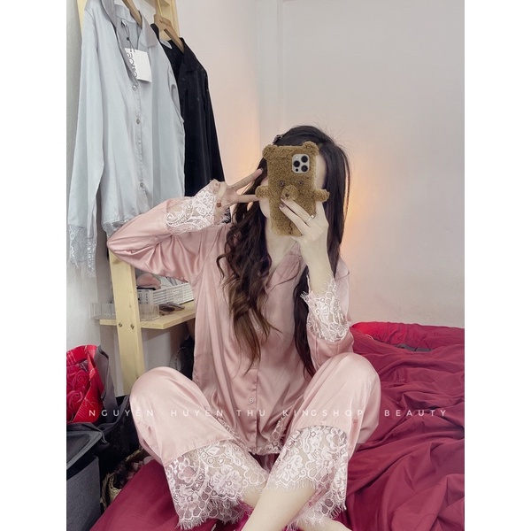 Set Pijama Phối ren ( Lụa Mềm ảnh thật ) | BigBuy360 - bigbuy360.vn