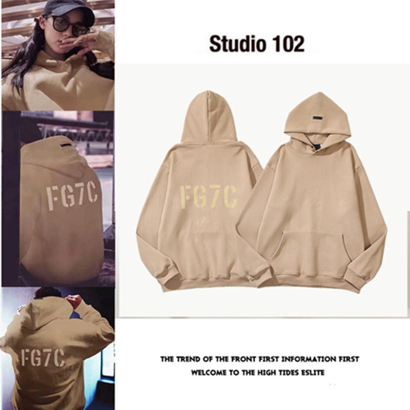 FEAR OF GOD Phụ Nữ Áo Len ESSENTIALS Mùa Thứ 7 Cặp Vợ Chồng 7C Đội Mũ Trùm Đầu Nhung Áo Khoác