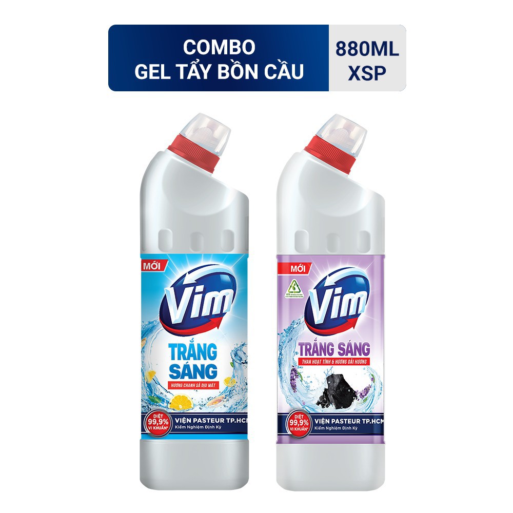 Nước Rửa Bồn Cầu Vim Trắng Sáng Diệt Vi Khuẩn - Trắng 880 ml ( 1 Chai )