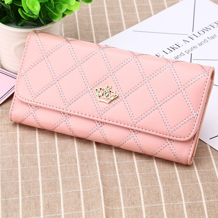 Ví Nữ Dài Cầm Tay, Thời Trang, Phối Caro Và Vương Miện Cực Đẳng Cấp, Phong Cách Trẻ Trung, Sành Điệu NEW-0010