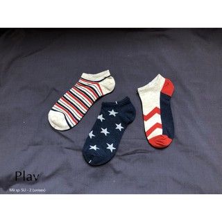 𝗦𝗘𝗧 𝟯 đ𝗼̂𝗶 𝘃𝗼̛́ 𝗰𝗼̂̉ 𝗻𝗴𝗮̆́𝗻 nam nữ chất cotton freesize -plav