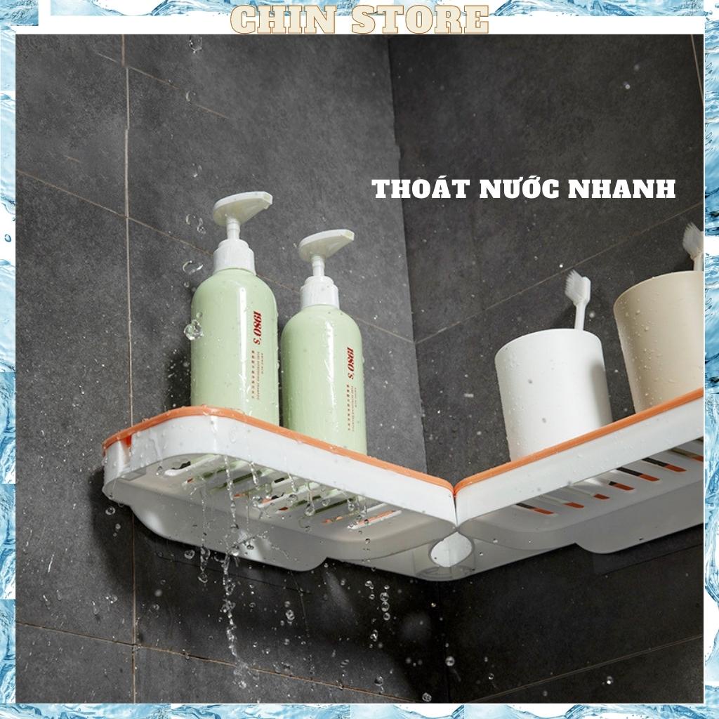 Kệ để đồ nhà tắm, nhà bếp giá góc đa năng xoay 180 độ gắn tường thoát nước nhanh 66cm