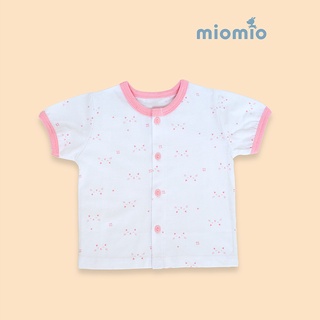 (MIOMIO - HÈ) Áo tay ngắn cài nút giữa cho bé sơ sinh (size từ 0-24 tháng),100% cotton. Họa tiết Mặt Mèo