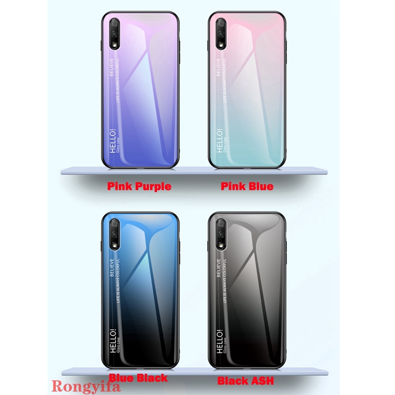 Ốp điện thoại mặt kính cường lực thiết kế màu gradient cho OPPO RENO 2F 2Z 2 A9 A5 2020 Z 10X ZOOM F5 F3 A77 A83 F7 R9S
