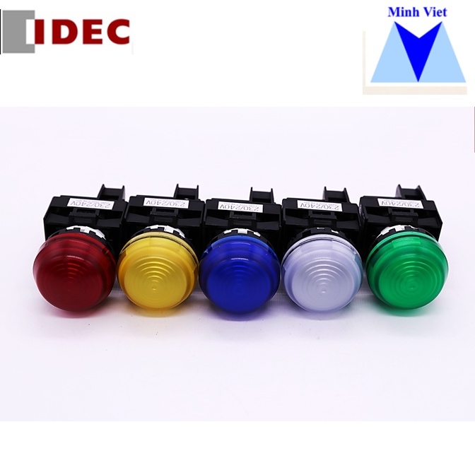 Đèn báo IDEC YW1P-2EQ dạng vòm, không có biến thế, thân rời , kích thước 22mm