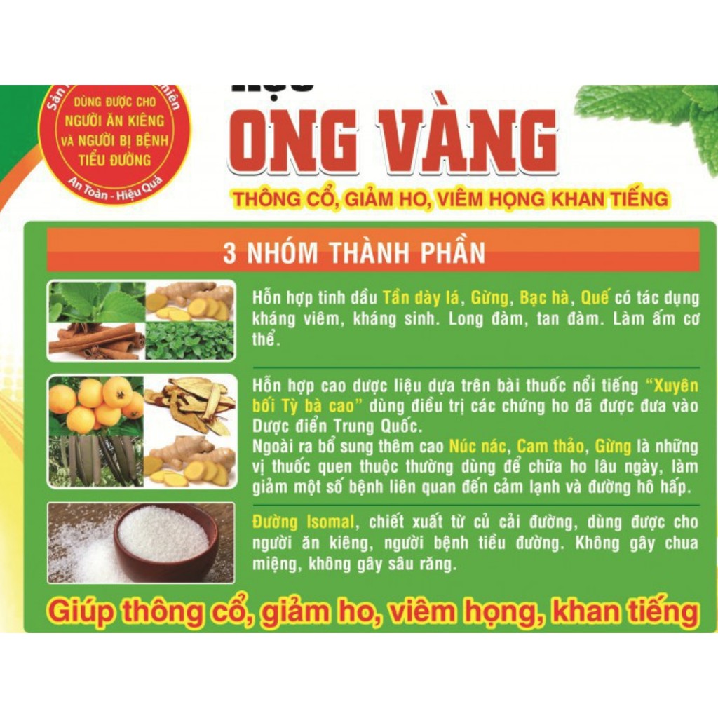 Kẹo Ong Vàng, thông cổ, giảm ho viêm họng, khan tiếng