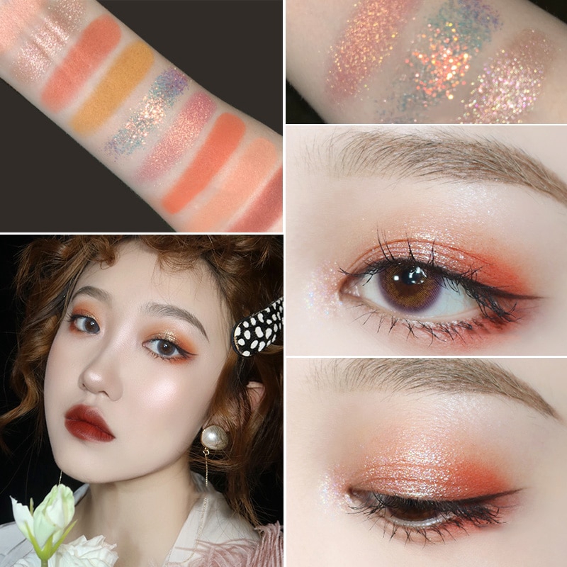 NOVO 9 Colors Glitter Galaxy Eyeshadow Shimmer Matte Smoky Makeup Palette Pigmented Eye Shadow Shine Diamond Shadow Kit