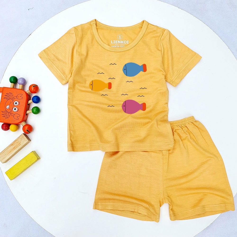 Set Quần Áo Ngắn Tay Cho Bé Toli Cotton Dẻo, Mềm Mịn Thoáng Mát, Co Giãn 4 Chiều