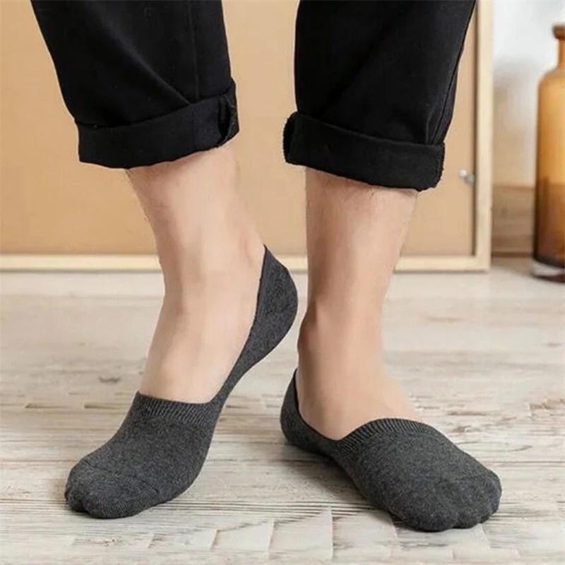 Vớ Cotton Mềm Cổ Thấp Thoáng Khí Chống Trượt Cho Nam Nữ
