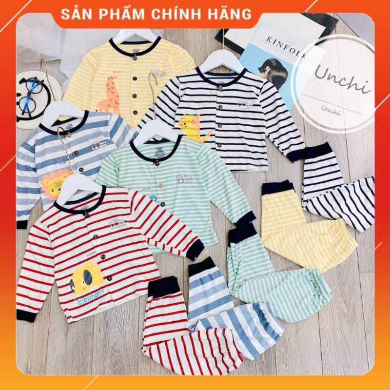 [Mới nhất 2022_Unchi chính hãng] Set bộ thun dài tay cúc giữa peptit cho bé trai bé gái - BD06