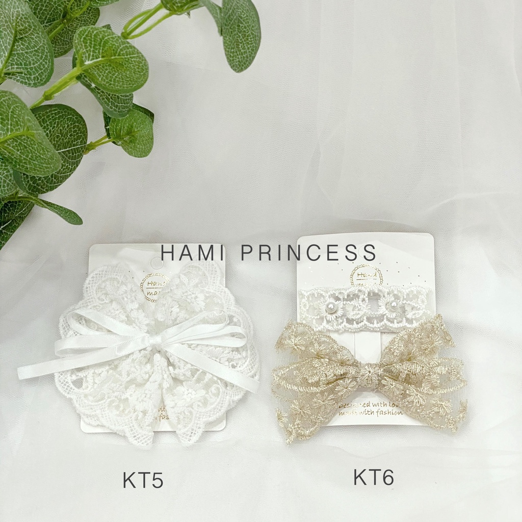 Set Kẹp Tóc Ren Hàn Quốc Xinh Xắn Cho Bé Gái HAMI PRINCESS ❤️