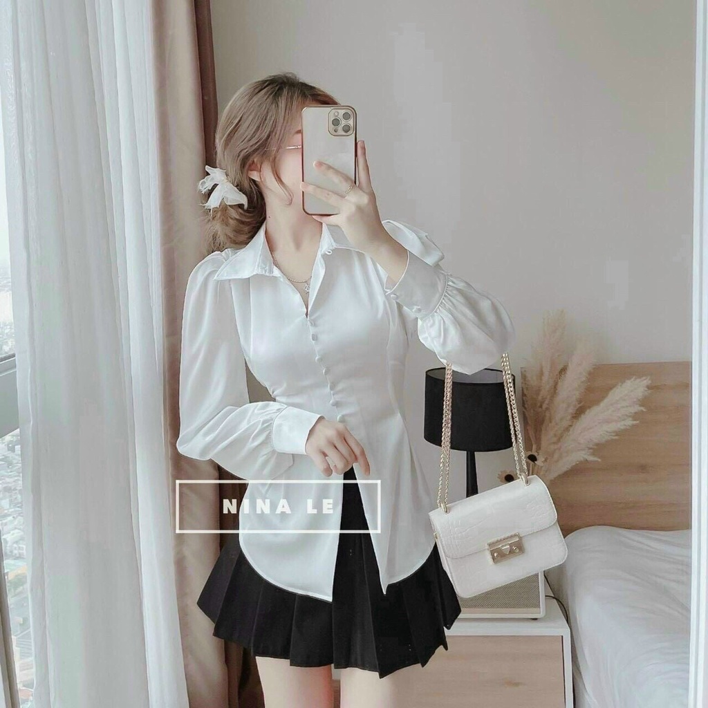 Set áo kiểu kèm váy cực hot ba màu đen đỏ và trắng