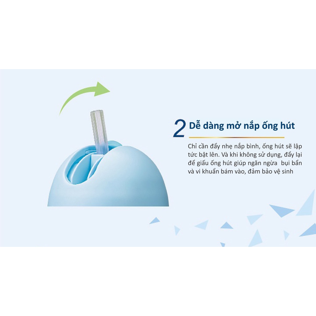 Bình uống nước có tay cầm Kuku Duckbill nhựa PPSU - 200ml KU5486, màu xanh/hồng