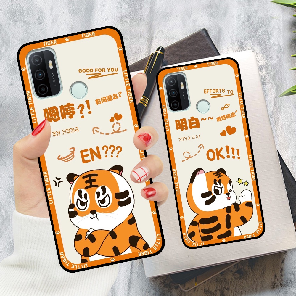 Ốp Oppo A53 in hình cặp đôi doremon, hổ, khủng long dễ thương