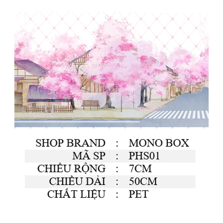 Washi tape phong cảnh đẹp chiết cute trang trí sổ MONO BOX PHS01