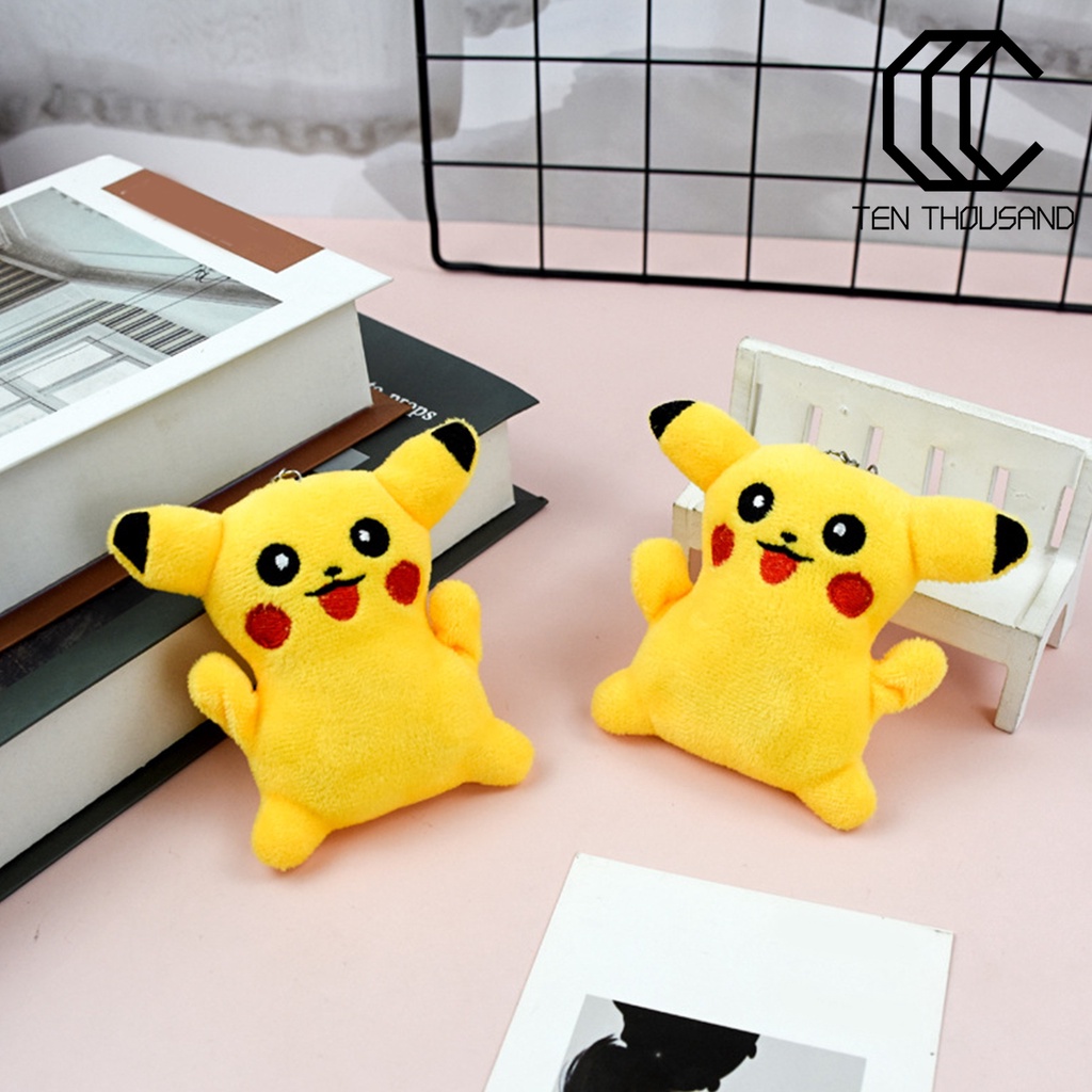 ✧Móc Khóa Hình Pikachu Nhồi Bông Màu Vàng Dễ Thương