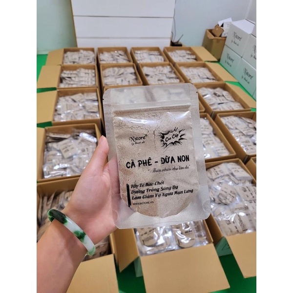 Bột tắm cà phê sữa dừa non n’store 100gr giúp làm sạch tế bào chết , trắng da , mịn da , lnpcosmetic | BigBuy360 - bigbuy360.vn