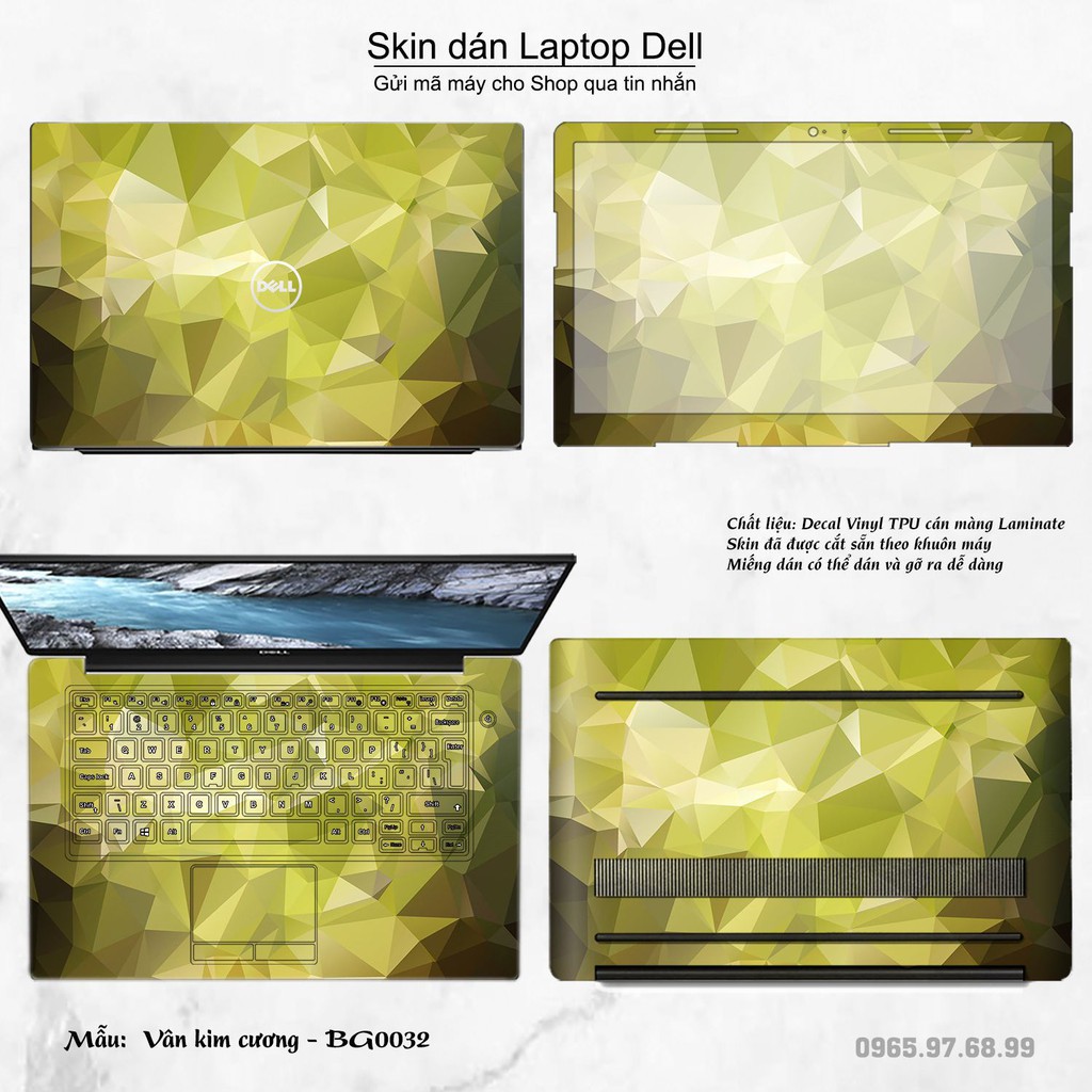 Skin dán Laptop Dell in hình Vân kim cương (inbox mã máy cho Shop)