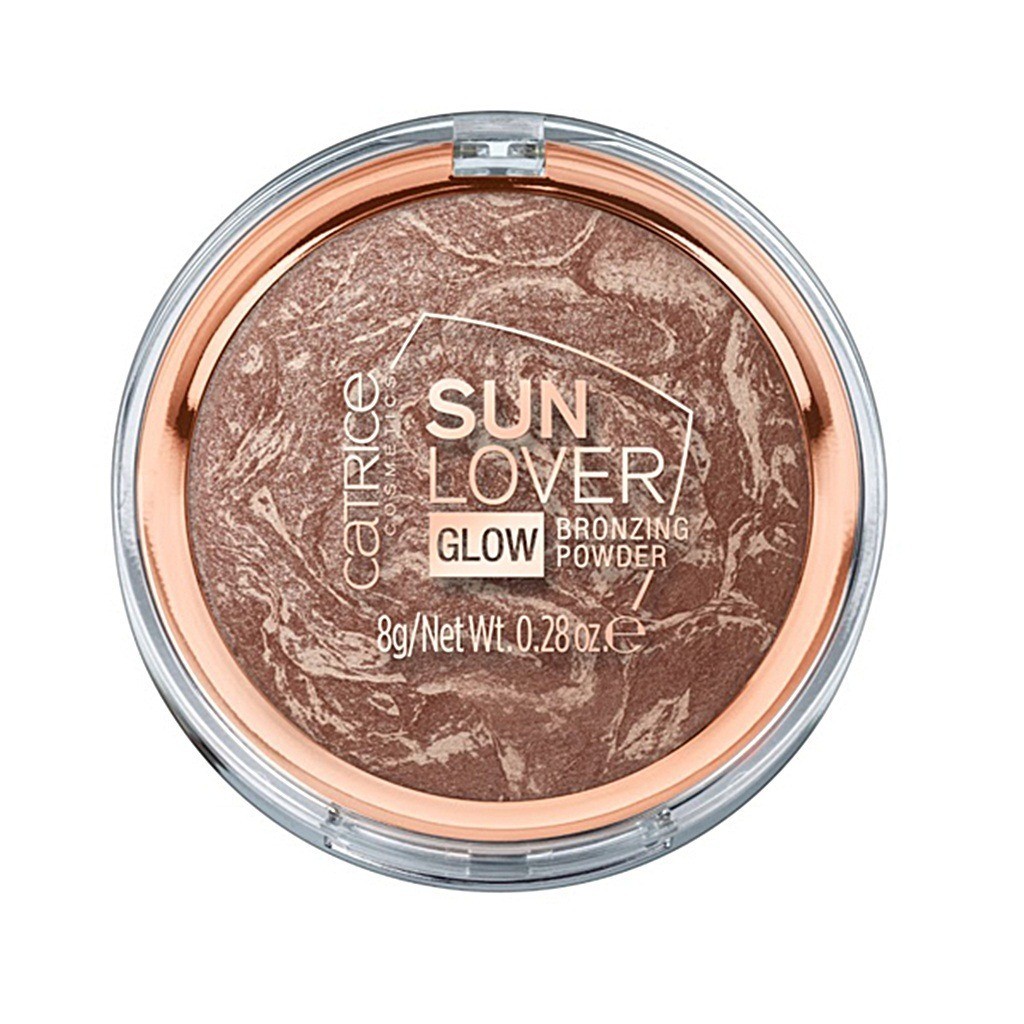 Phấn tạo khối Catrice Sun Lover Glow Bronzing Powde có nhũ bắt sáng