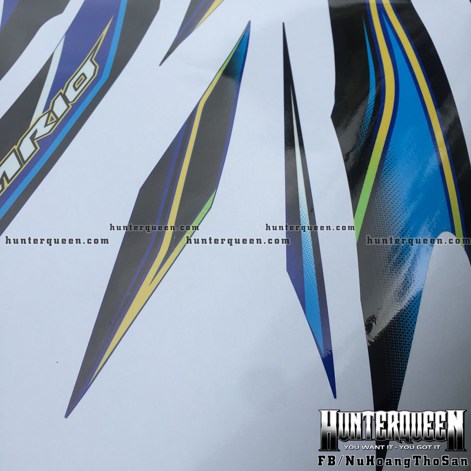 Tem rời Vario 2018. Logo Racing, xe xanh. Thay đổi màu sắc và chi tiết theo yêu cầu. Sắc nét, bền màu