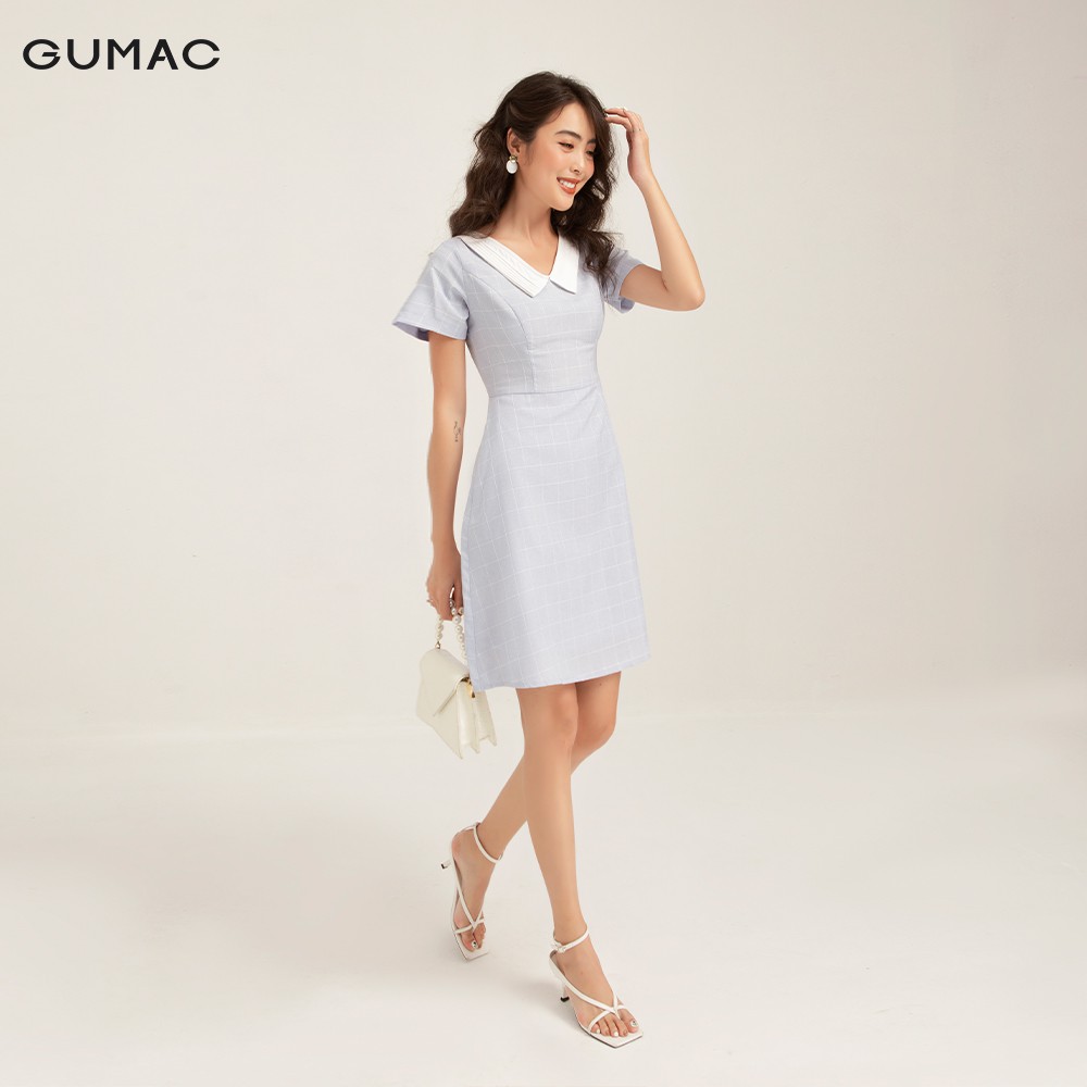 Đầm nữ ôm body GUMAC caro đủ màu, thiết kế thời trang DB115 | BigBuy360 - bigbuy360.vn