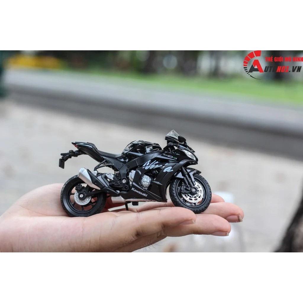 MÔ HÌNH XE KAWASAKI NINJA ZX 10RR 2017 BLACK 1:18 WELLY 5547