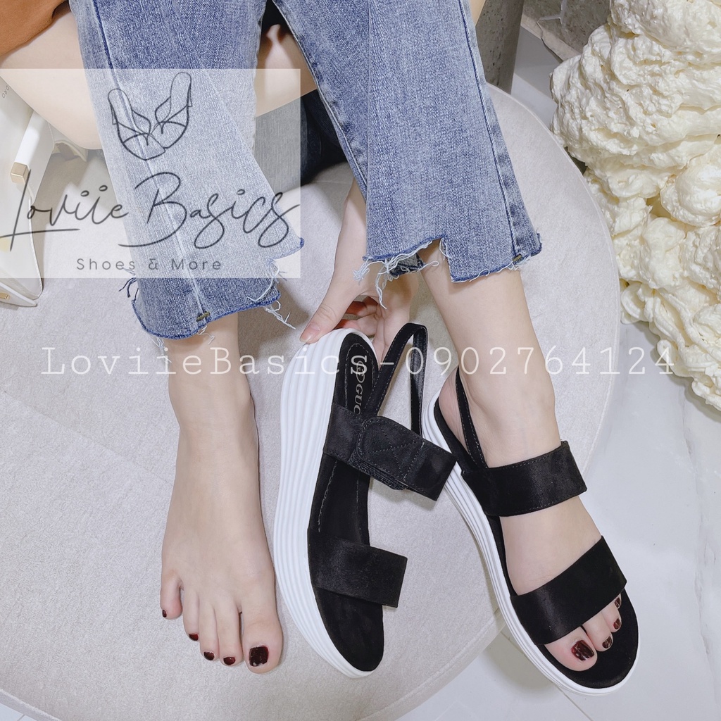 SANDAL ĐẾ XUỒNG LOVIIE BASICS 5 PHÂN -GIÀY SANDAL NỮ ĐẾ BÁNH MÌ QUAI NGANG HỌC SINH S210507