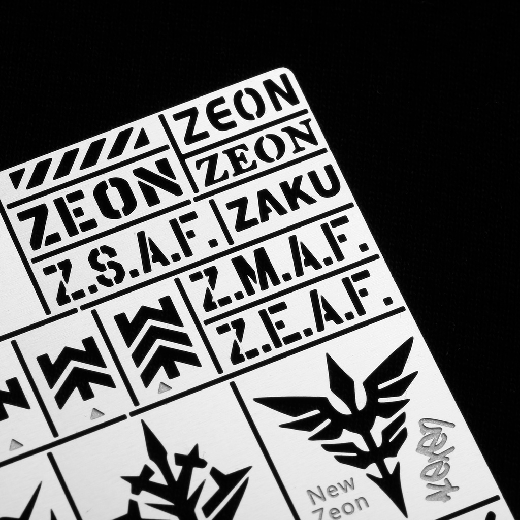 Dụng cụ ALEXEN AJ0076 Metal masking logo số chữ Zeon Zaku Dom Record Number Logo