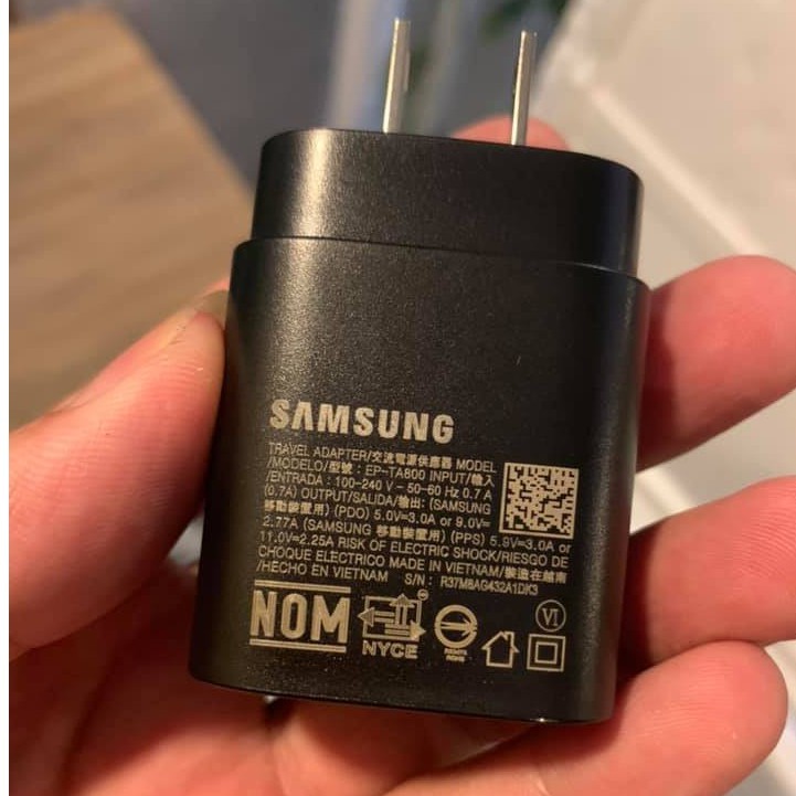 củ sạc nhanh 25w samsung Type C Note 10 , zin bóc máy