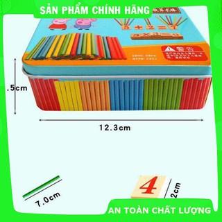 [Giảm giá] Bộ que tính, số và dấu trong hộp sắt_Hàng tốt