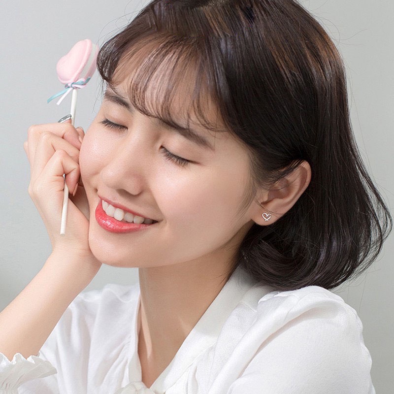 bông tai trái tim , bạc 925 , mẫu hot trend hàn quốc - TS TÂN BẠC