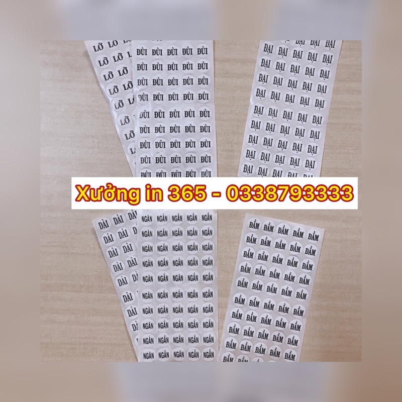 Decan dán chữ Dài, Ngắn, Lửng, Lỡ, Đùi, Đầm, Đại