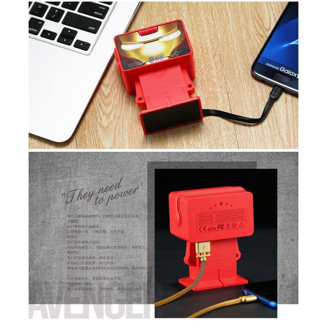 Pin sạc dự phòng 10000mAh REMAX AVENGER Cute dễ thương siêu nhân iron man batman hulk sạc nhanh chính hãng xịn dễ thương