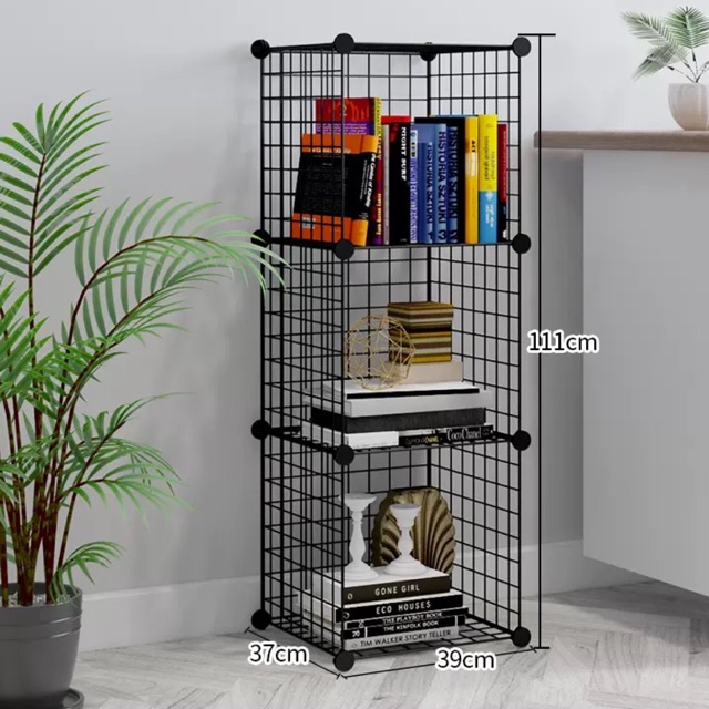 Tủ sắt- kệ lưới ghép đa năng 3 ô Size 37x37cm.