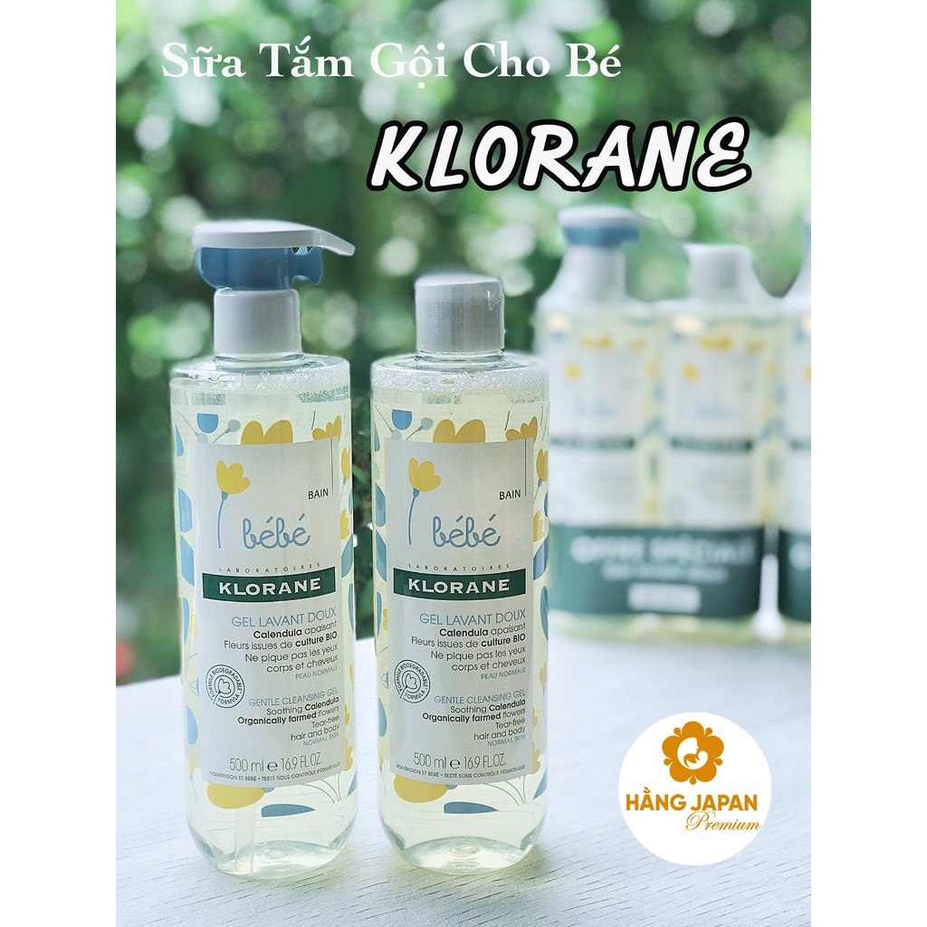 Sữa tắm gội cho bé Klorane BeBe chai 500ml Hàng Pháp