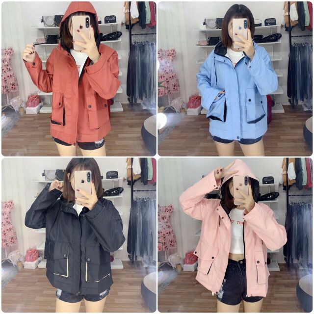 HÌNH THẬT 100%, áo khoác kaki form rộng túi hộp - KA31 - MUA NGAY