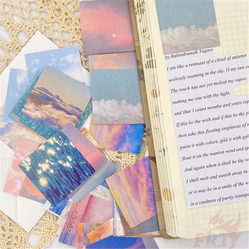 ❉ Hình Dán Đám Mây Và Sao Biển ❉ Hộp 45 Miếng Dán Sticker Trang Trí Sổ Lưu Niệm