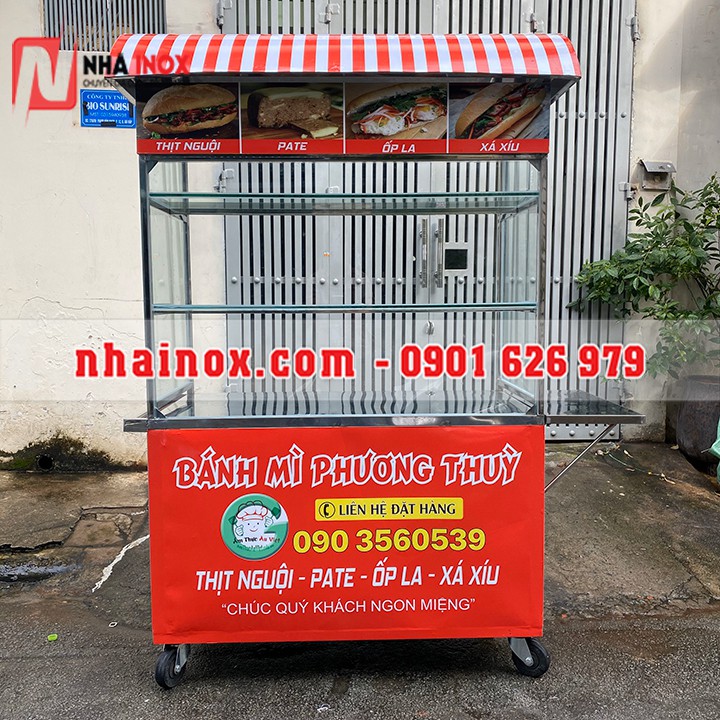 Xe bánh mì mẫu mái vòm đẹp 1m2x60x2m