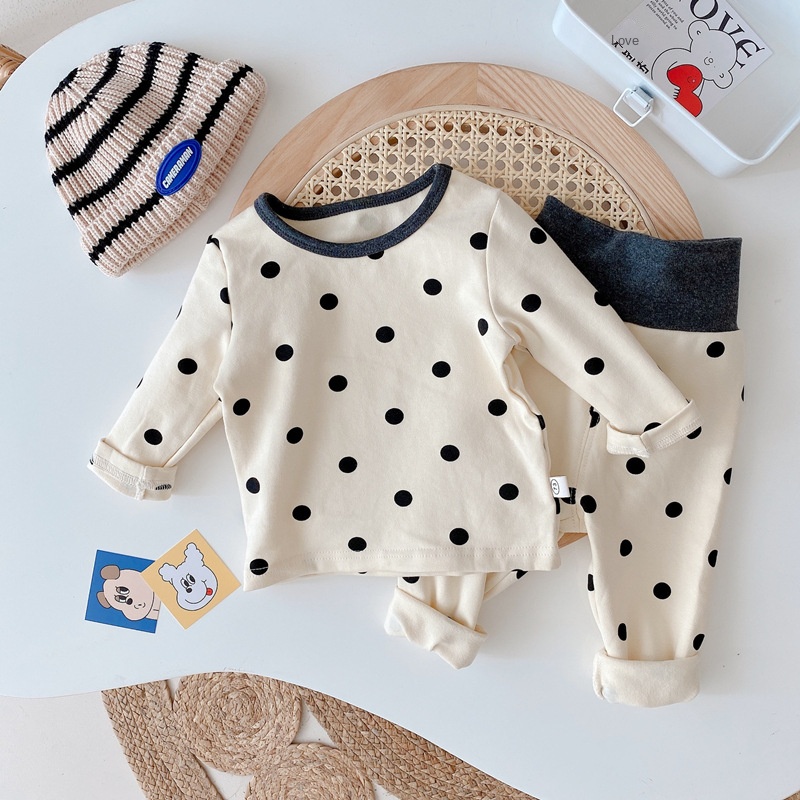 Mới Bộ Áo Thun + Quần cotton Lưng Cao Thời Trang Hàn Quốc Cho Bé