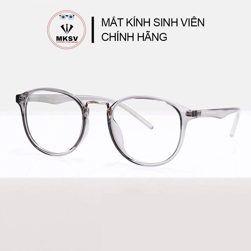 Gọng kính cận nữ, gọng kính tròn MKSV 209 gọng nhựa dẻo bền bỉ tinh tế sang trọng phong cách Hàn Quốc