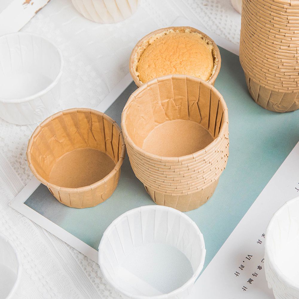 CONOPERY Bộ 100 cái cốc giấy làm bánh cupcake / bánh nướng xốp DIY mới