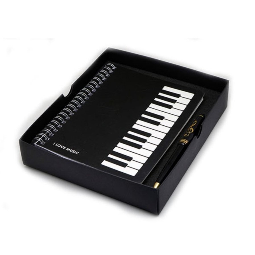 Hộp quà sổ tay và bút mực hình Piano-Thiết kế hiện đại, độc quyền-Quà tặng ý nghĩa-Tín đồ âm nhạc