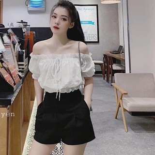 👉👉  SET ÁO TRỄ VAI BÈO TRẮNG MIX QUẦN ĐÙI UMI ĐEN HOT