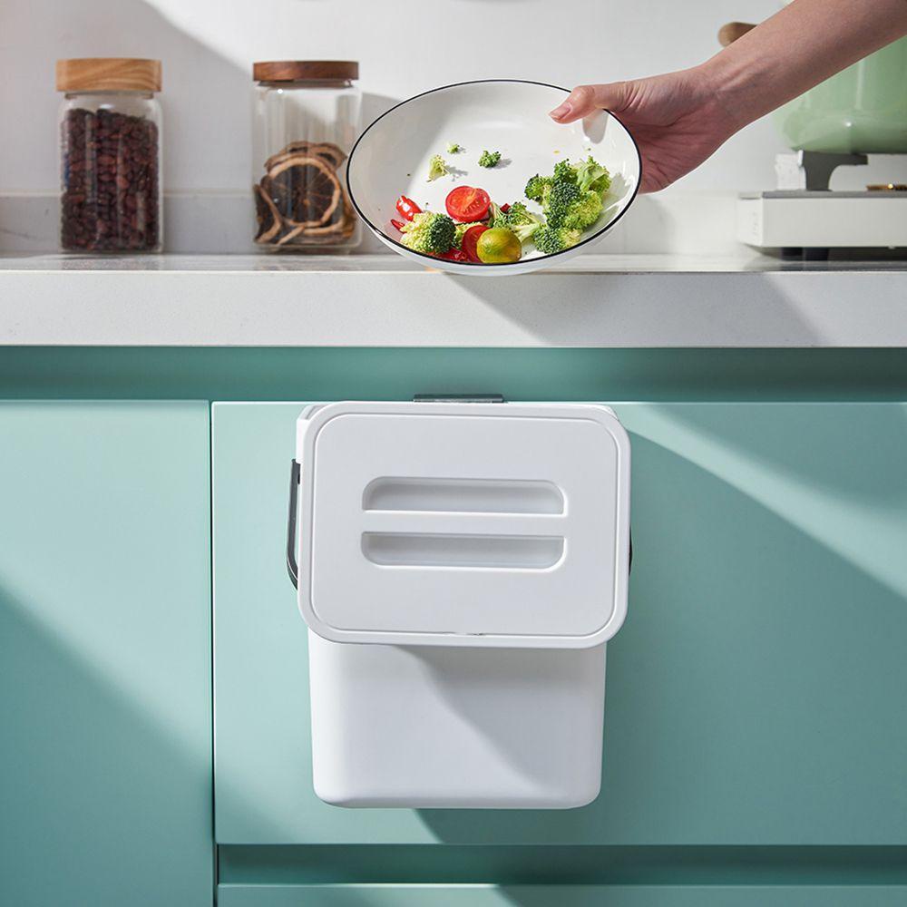 Thùng Rác Gắn Tường Không Cần Khoan Chống Mùi Có Nắp Đậy Tiện Dụng Cho Gia Đình