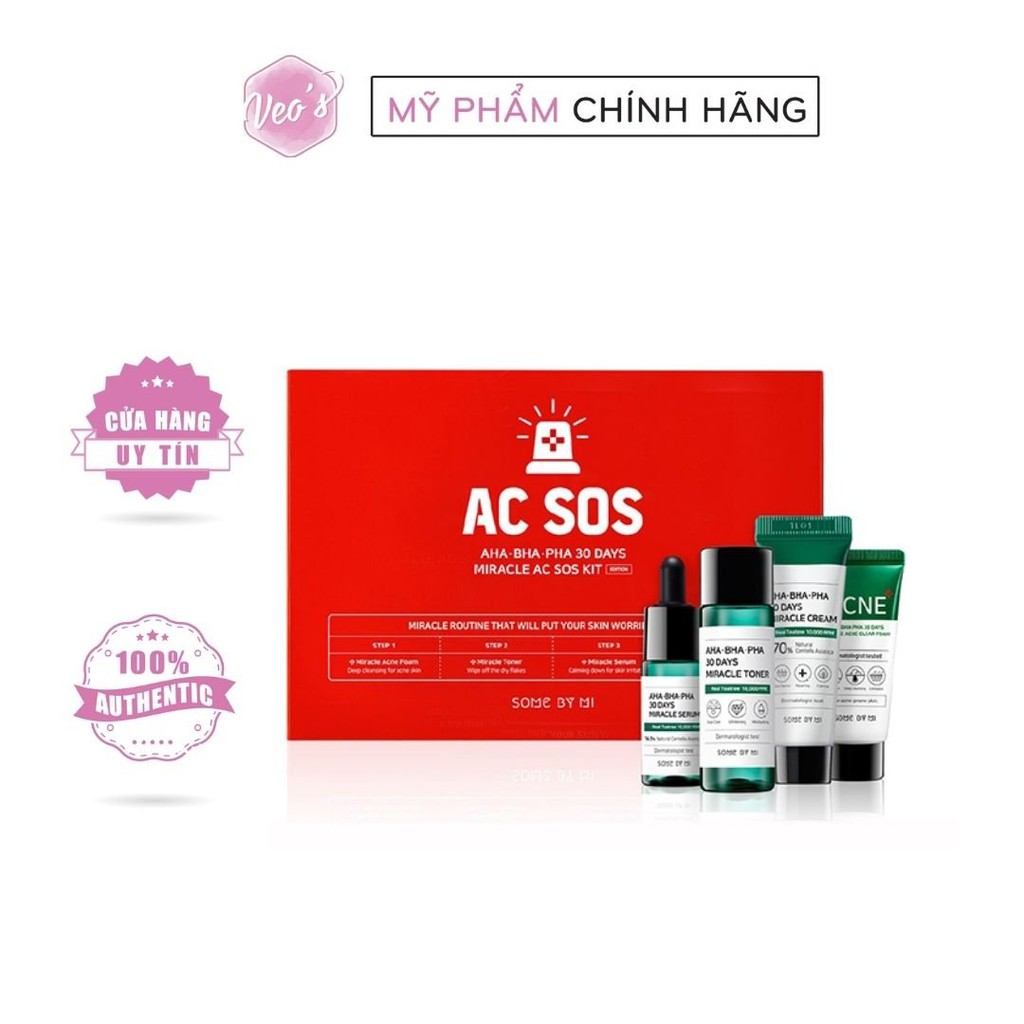 Bộ sản phẩm dưỡng da Some by mi Miracle AC SOS Kit